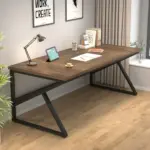 Long Computer Desk, Rustic Oak_13