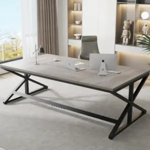 70.86 Inch Computer Desk, Light Grey Oak_01