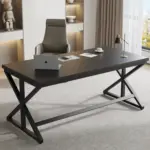 60 Inch Computer Desk, Black Oak _01