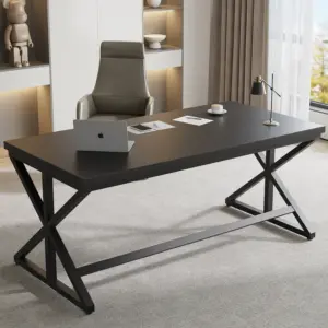 60 Inch Computer Desk, Black Oak _01
