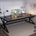 70.86 Inch Computer Desk, Black Oak _02