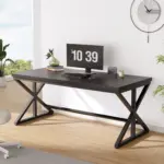 60 Inch Computer Desk, Black Oak _02