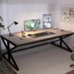 70.86 Inch Computer Desk, Light Grey Oak_02