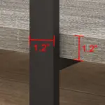 Close-up of 4_结果 furniture edge and leg, showing red measurement lines marking a 1.2-inch thickness for both leg and tabletop—perfect for OEM or ODM customization.