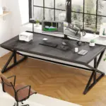 70.86 Inch Computer Desk, Dark Gray Oak_05