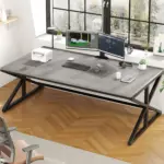 70.86 Inch Computer Desk, Light Grey Oak_05