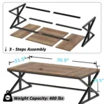 70.86 Inch Computer Desk, Rustic Oak_06