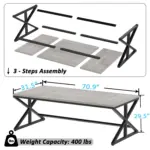 70.86 Inch Computer Desk, Light Grey Oak_06