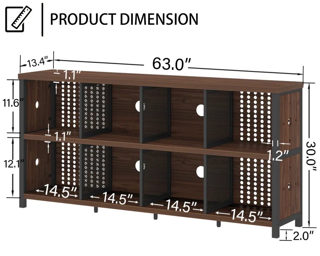 7 Cube Storage Organizer Shelf, Walnut 63 Inch - 7 Cube Storage Organizer Shelf Walnut 63 Inch 06