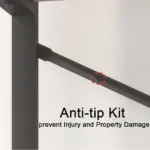 Close-up of 7_结果's anti-tip kit attached to furniture, highlighting its ability to prevent injury and property damage. OEM and ODM options are available for tailored safety solutions.