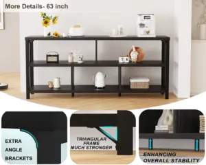 7 Cube Storage Organizer Shelf, Black Oak 63 Inch_02