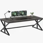 70.86 Inch Computer Desk, Dark Gray Oak_09