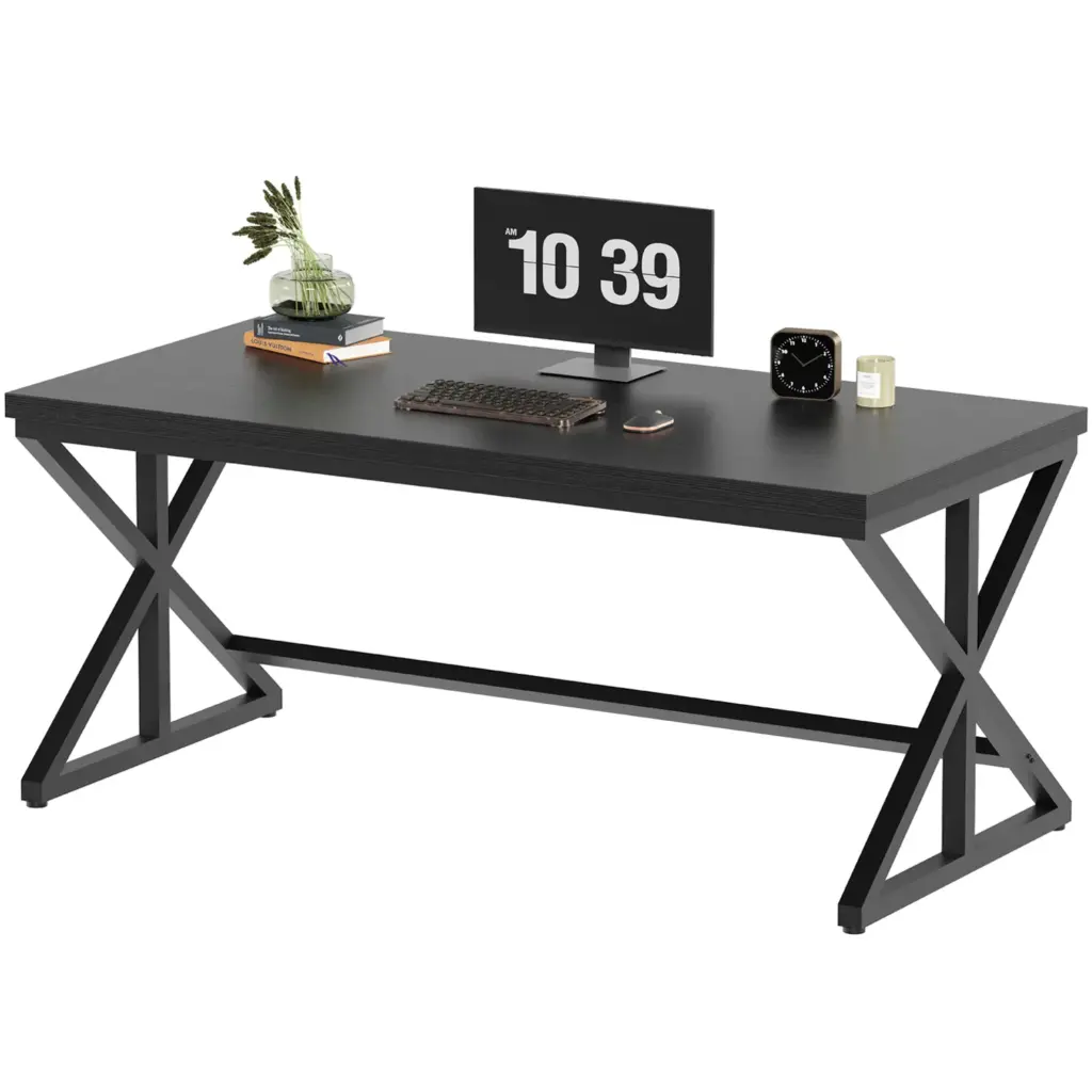 60 Inch Computer Desk, Black Oak _09