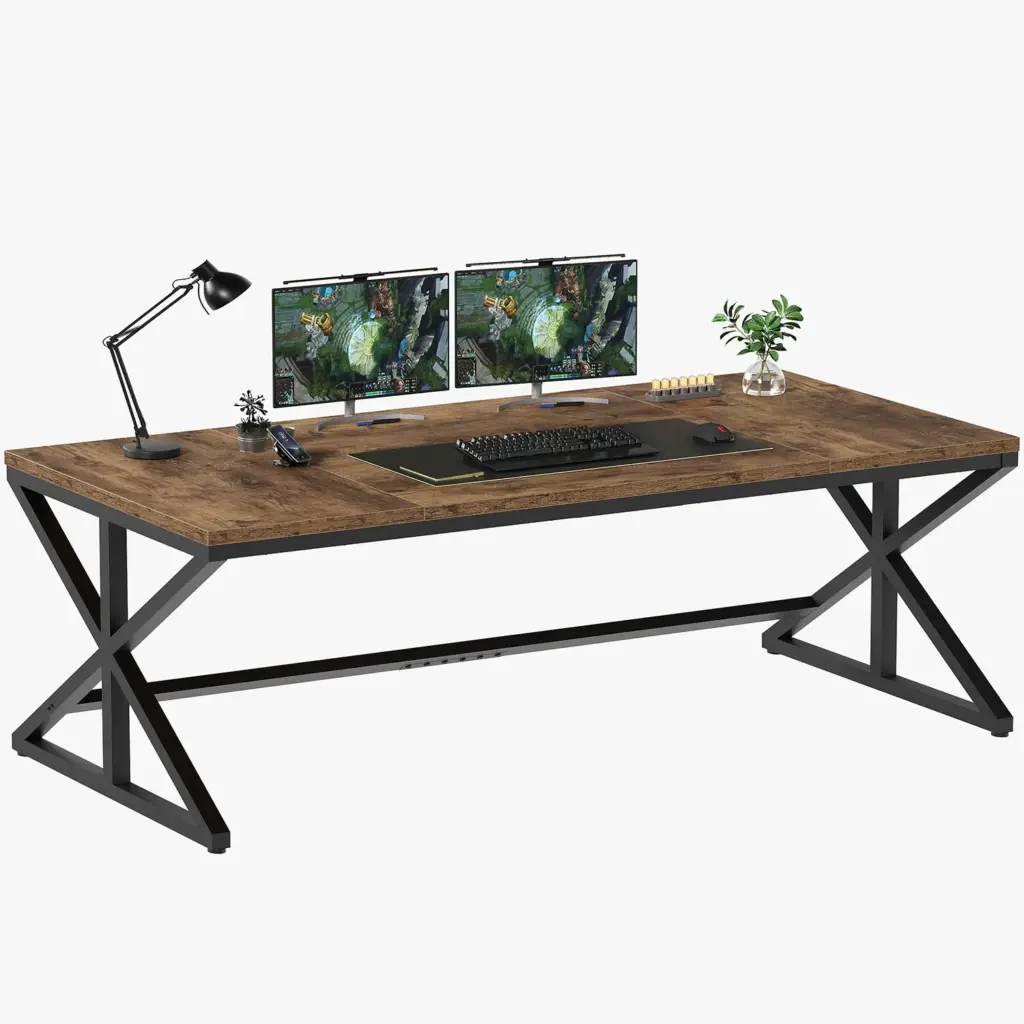 70.86 Inch Computer Desk, Rustic Brown _09