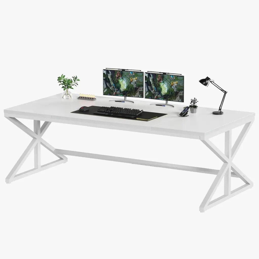 70.86 Inch Computer Desk, White Oak_09