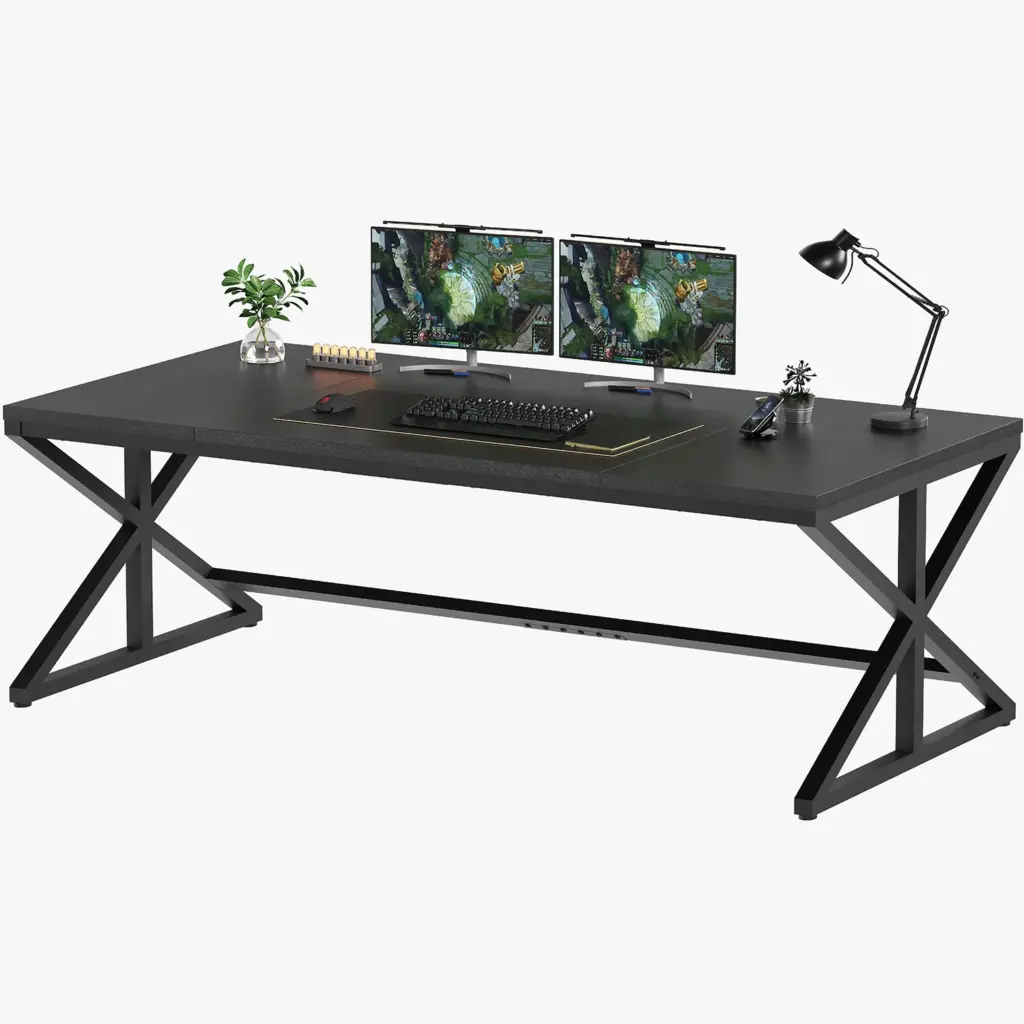 70.86 Inch Computer Desk, Black Oak _09