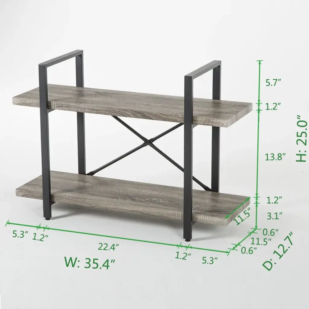 BC02 – Shelf Rustic Industrial Bookshelf, Wood And Metal 结果