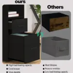 2 Person Desk with Storage Cabinet, Black Oak_08