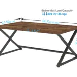 X Shaped Leg Computer Desk, Rustic Brown 60 Inch_06