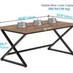 X Shaped Leg Computer Desk, Rustic Oak 60 Inch_07