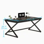X Shaped Leg Computer Desk, Black Oak 60 Inch_05