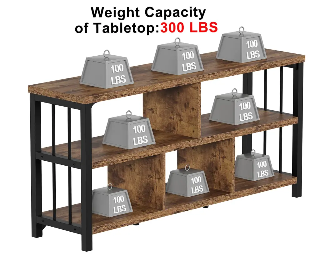 5 Cube Horizontal Bookshelf, Rustic Brown 63 Inch_11
