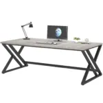 Long Y Shaped Leg Computer Desk, Light Grey Oak 78.74 Inch_07