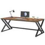 Long Y Shaped Leg Computer Desk, Light Grey Oak 78.74 Inch_07