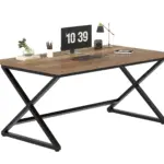 X Shaped Leg Computer Desk, Rustic Oak 60 Inch_06
