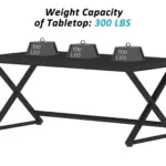 X Shaped Leg Computer Desk, Black Oak 60 Inch_04