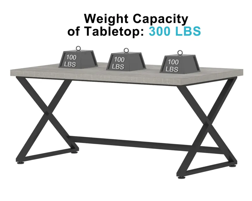 X Shaped Leg Computer Desk, Light Grey Oak 60 Inch_06