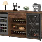 70.86” Wine Cabinet with Fridge Space, Rustic Brown_01