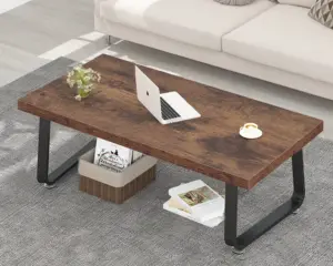 Minimalist Coffee Table, Rustic Brown, 47 Inch_01