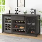 70.86” Wine Cabinet with Fridge Space, Dark Gray Oak_01