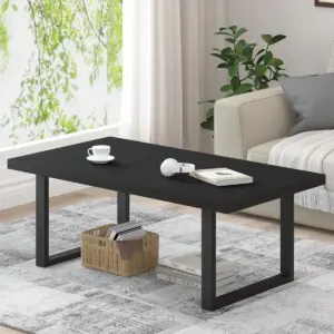 Industrial Coffee Table, Black Oak, 47 Inch_03