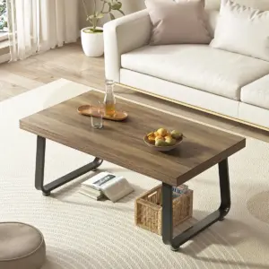 Minimalist Coffee Table, Rustic Oak, 39 Inch_01