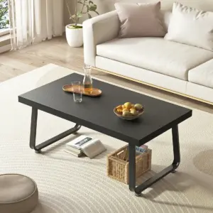 Minimalist Coffee Table, Black Oak, 39 Inch_01