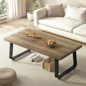 Minimalist Coffee Table, Rustic Oak, 47 Inch_01