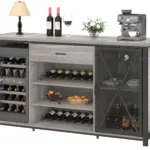 70.86” Wine Cabinet with Fridge Space, Light Grey Oak_01