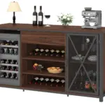 70.86” Wine Cabinet with Fridge Space, Walnut_01