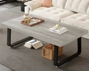 Minimalist Coffee Table, Light Grey Oak, 47 Inch_01