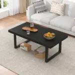Industrial Coffee Table, Black Oak, 39 Inch_01