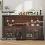 Coffee Bar Cabinet for Liquor and Glasses, Walnut_02