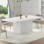White Faux Marble Dining Table for 6-8, 70.87 Inch 001