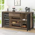 70.86” Wine Cabinet with Fridge Space, Rustic Oak_02