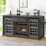 70.86” Wine Cabinet with Fridge Space, Dark Gray Oak_02