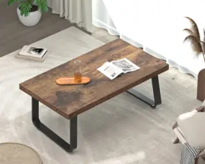 Minimalist Coffee Table, Rustic Brown, 39 Inch_01
