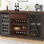 70.86” Wine Cabinet with Fridge Space, Walnut_01