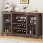 Wine Bar Cabinet for Liquor and Glasses, Walnut_02