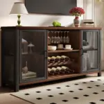 Home Bar Cabinet with Wine Rack, Walnut_02